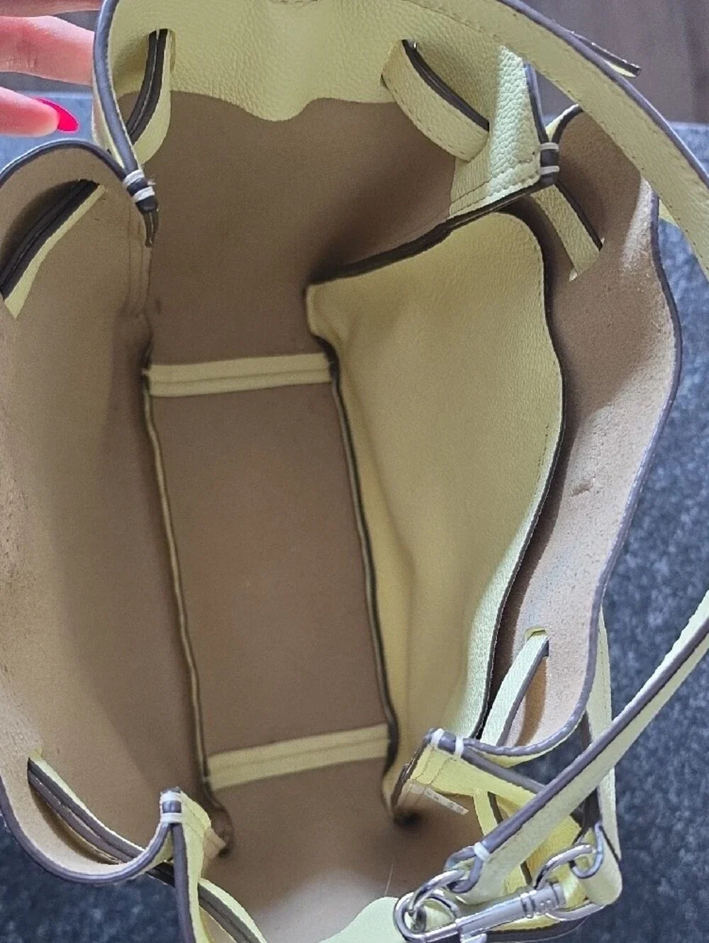 Tory Burch Yellow Pebbled Leather Shoulder/Crossbody Bag
